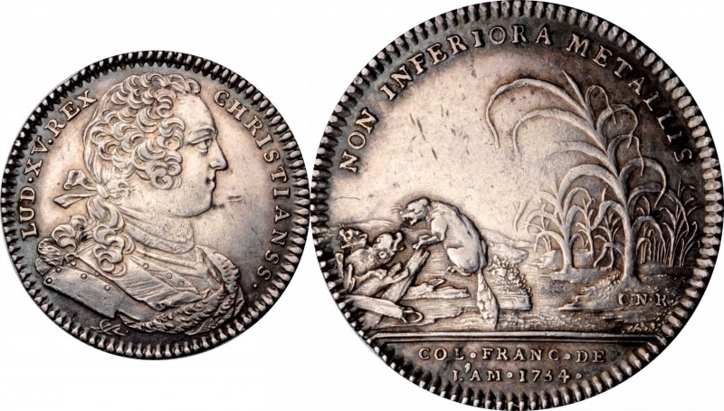 Early American and Betts Medals

1754 Franco-American Jeton. Busy Beavers. By ...