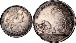 Early American and Betts Medals

1754 Franco-American Jeton. Busy Beavers. By Charles Norbert Roettier. Breton-514, Raymond A. Silver. Reeded Edge. ...