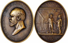 Indian Peace Medals

1881 James A. Garfield Indian Peace Medal. Oval. Julian IP-44, Prucha-55. Bronze. Extremely Fine.

75.6 mm. 2111.3 grains. De...