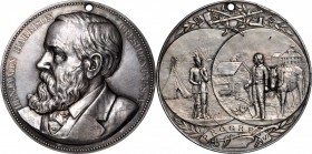 Indian Peace Medals

Prized Benjamin Harrison Peace Medal in Silver

The Final Official Issue

Undated (1890) Benjamin Harrison Indian Peace Med...