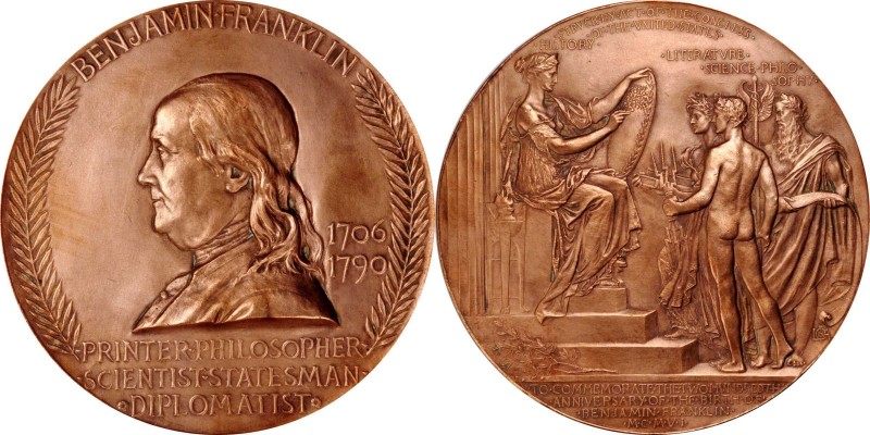 Benjamin Franklin

1906 Benjamin Franklin Birth Bicentennial Medal. U.S. Mint ...