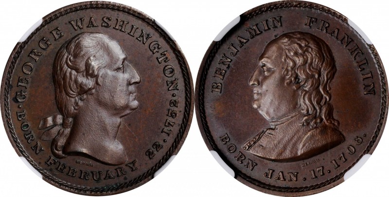 Washingtoniana

(ca. 1860) Washington-Franklin Medalet by Merriam. First Obver...