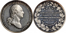 Washingtoniana

1861 U.S. Mint Oath of Allegiance Medal. By Anthony C. Paquet. Musante GW-476, Baker-279, Julian CM-2. Silver. About Uncirculated.
...