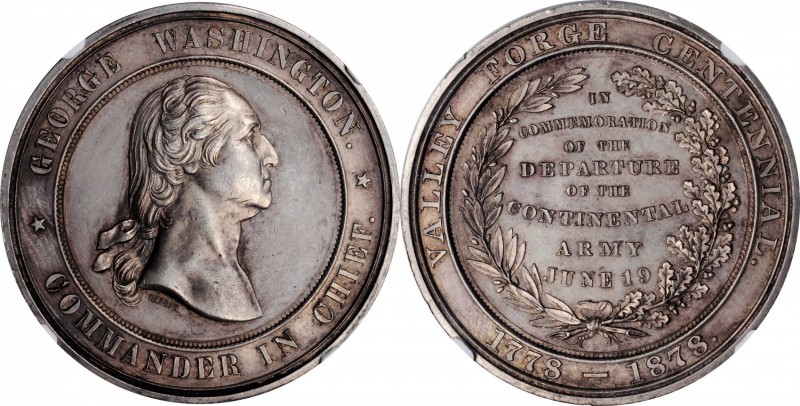 Washingtoniana

1878 Valley Forge Centennial Medal. By William Barber. Musante...