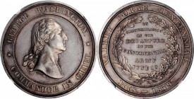 Washingtoniana

1878 Valley Forge Centennial Medal. By William Barber. Musante GW-959, Baker-449, Julian CM-48, HK-136. Silver. MS-62 (NGC).

41 m...