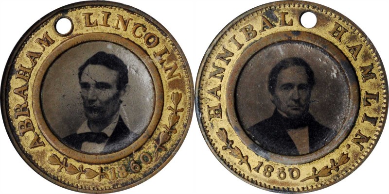 Lincolniana

1860 Abraham Lincoln / Hannibal Hamlin Campaign Ferrotype. Cunnin...
