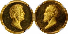 Lincolniana

Exciting Gold Lincoln-Garfield Medalet

Julian PR-41

Undated (ca. 1882) Lincoln and Garfield Medalet. By William Barber. Julian PR...