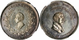 Political Medals and Related

"1777" (ca. 1860) Henry Clay Political Medal. Restrike. DeWitt-HC 1844-11. Silver. MS-63 PL (NGC).

38 mm. This beau...