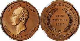 Political Medals and Related

(1861) Henry Clay Medalet. By Joseph Merriam. Schenkman-C2. Copper. MS-64 RB (NGC).

A Gem quality specimen of this ...
