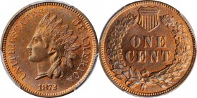 Indian Cent

1872 Indian Cent. Bold N. MS-65 RB (PCGS).

This pretty piece retains plenty of deep rose-orange mint color, while both sides are als...