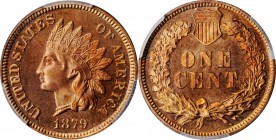 Indian Cent

1879 Indian Cent. Proof-66 RD (PCGS).

Charming light and medium rose colors compete for dominance over silky smooth surfaces. A full...