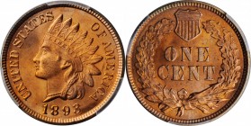 Indian Cent

1893 Indian Cent. MS-66+ RD (PCGS).

Exceptionally vivid rose-red surfaces with blushes of powder blue enlivening the rims. Both side...