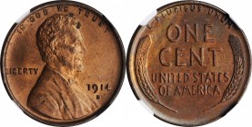 Lincoln Cent

1914-D Lincoln Cent. MS-65 RB (NGC).

Among the finer certified for this key date issue in the Lincoln cent series, the obverse of t...