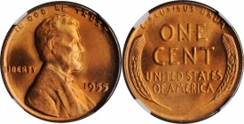 Lincoln Cent

1955 Lincoln Cent. MS-67+ RD (NGC).

Gorgeous rose-orange surfaces are very close to pristine and display a sharp strike.

PCGS# 2...