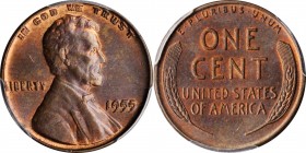 Lincoln Cent

1955 Lincoln Cent. FS-101. Doubled Die Obverse. MS-64 RB (PCGS). CAC.

Plenty of vivid rose-orange mint color mingles with steely-br...