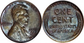 Lincoln Cent

1955 Lincoln Cent. FS-101. Doubled Die Obverse. MS-63 BN (PCGS).

This lovely example exhibits vivid cobalt blue undertones to domin...