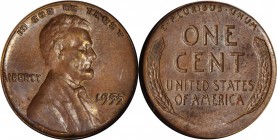 Lincoln Cent

1955 Lincoln Cent. FS-101. Doubled Die Obverse. AU-58 BN (NGC).

Warmly patinated in rose-brown, both sides are sharply defined with...