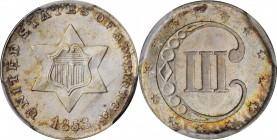 Silver Three-Cent Piece

1853 Silver Three-Cent Piece. MS-66+ (PCGS). CAC.

A truly special Gem with original surfaces and intense luster on both ...