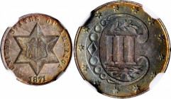 Silver Three-Cent Piece

1871 Silver Three-Cent Piece. Proof-66 (NGC).

This richly original Gem exhibits iridescent reddish-gold and powder blue ...