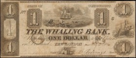 Connecticut

New London, Connecticut. The Whaling Bank. 1841. $1. Very Fine.

Printed by Rawdon, Wright, Hatch & Co. New-York. Top center, sail sh...