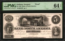 Indiana

Newport, Indiana. Bank of North America. 1852. $5. PMG Choice Uncirculated 64 EPQ. Proof.

(IN-480 G8) Danforth, Bald & Co. New York & Ph...