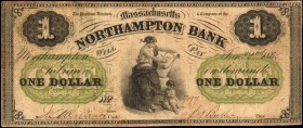 Massachusetts

Northampton, Massachusetts. Northampton Bank. 1865 $1. Fine.

A Massachusetts issued note rarity and beautifully engraved by the Am...