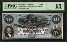 Missouri

Full Blue Tinted $10 Proof

Lexington, Missouri. Farmers Bank of Missouri. 1850s-60s. $10. PMG Gem Uncirculated 65 EPQ. Proof.

(MO-15...