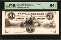 New York

Watertown, New York. Black River Bank. 1840s-50s. $20. PMG Choice Uncirculated 64 EPQ. Proof.

(NY-2845 G14 SENC) Danforth, Bald & Co. N...