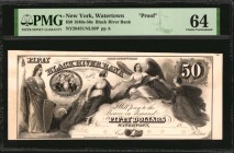 New York

Watertown, New York. Black River Bank. 1840s-50s. $50. PMG Choice Uncirculated 64. Proof.

(NY-2845 Unlisted) Danforth, Bald & Co. New Y...