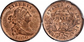 Draped Bust Half Cent

Rare Fully Red 1800 Draped Bust Half Cent

1800 Draped Bust Half Cent. C-1, the only known dies. Rarity-2. MS-62+ RD (PCGS)...