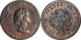 Liberty Cap Cent

The Famous Charles Jay 1793 Sheldon-14 Liberty Cap Cent

Finest Known of the Variety

1793 Liberty Cap Cent. S-14. Rarity-5-. ...