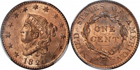 Matron Head Cent

Original Full Red Gem Uncirculated 1820 N-13 Cent

Popular Randall Hoard Variety

1820 Matron Head Cent. N-13. Rarity-1. Large...