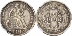 Liberty Seated Dime

Bold EF 1874-CC Arrows Dime

Key Date Issue

1874-CC Liberty Seated Dime. Fortin-101, the only known dies. Rarity-6--Rim Cl...