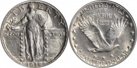 Standing Liberty Quarter

Elusive Near-Mint 1918/7-S Quarter

1918/7 Standing Liberty Quarter. FS-101. AU-58 (NGC).

This is a lovely and highly...