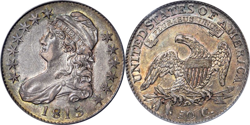 Capped Bust Half Dollar

Lustrous and Colorful 1815/2 Half Dollar

1815/2 Ca...