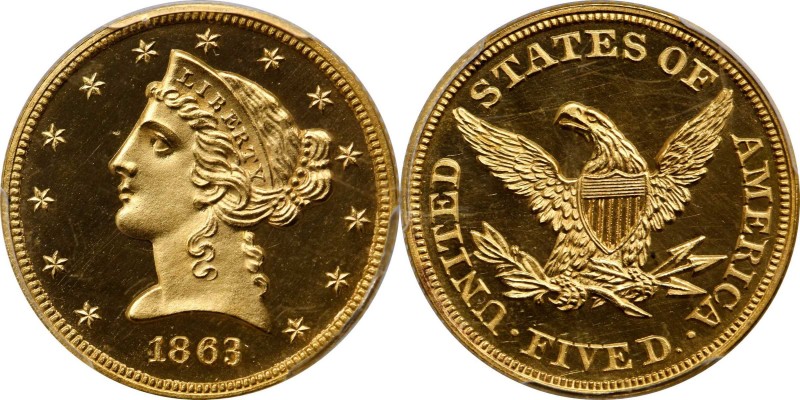 Liberty Head Half Eagle

Exceedingly Rare Proof 1863 Half Eagle

The Eliasbe...