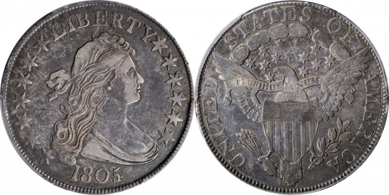 Draped Bust Half Dollar

1805/4 Draped Bust Half Dollar. O-101, T-4. Rarity-3....