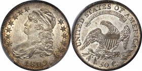 Capped Bust Half Dollar

1809 Capped Bust Half Dollar. O-102a. Rarity-1. AU-55 (PCGS).

Brilliant and pearly at the centers with attractive golden...