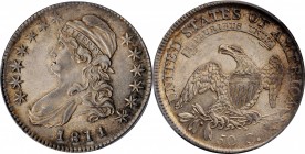 Capped Bust Half Dollar

1811 Capped Bust Half Dollar. O-108. Rarity-2. Small 8. AU-58 (PCGS).

Near-fully lustrous surfaces are attractively tone...