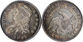 Capped Bust Half Dollar

1817 Capped Bust Half Dollar. O-103. Rarity-2. Punctuated Date. AU-50 (PCGS).

A pleasant specimen with deep tan-gray ton...