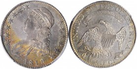 Capped Bust Half Dollar

1819/8 Capped Bust Half Dollar. O-103. Rarity-5. Large 9. AU-58 (PCGS).

Warmly and originally toned surfaces combine wit...