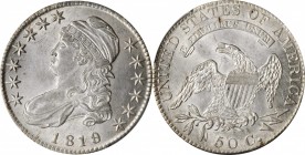 Capped Bust Half Dollar

1819/8 Capped Bust Half Dollar. O-105. Rarity-2. Large 9. AU-58 (PCGS).

Highly lustrous and essentially brilliant, this ...