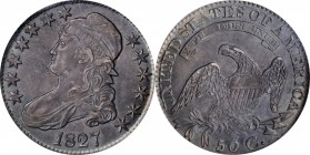 Capped Bust Half Dollar

1827 Capped Bust Half Dollar. O-125. Rarity-3. Square Base 2. MS-62 (PCGS).

Deep rose-gray with steel-blue toning at the...