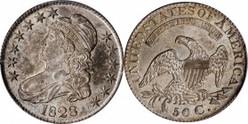 Capped Bust Half Dollar

1828 Capped Bust Half Dollar. O-103. Rarity-2. Curl Base No Knob 2. MS-64 (PCGS).

An impressively struck example from a ...
