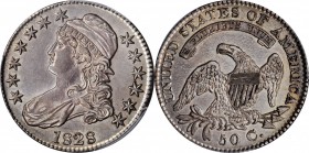 Capped Bust Half Dollar

1828 Capped Bust Half Dollar. O-119. Rarity-3. Square Base 2, Small 8s and Letters. AU-53 (PCGS). CAC.

This highly attra...