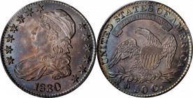 Capped Bust Half Dollar

1830 Capped Bust Half Dollar. O-123. Rarity-1. Large 0. MS-64 (PCGS). CAC.

A gorgeously toned near-Gem example with full...