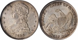 Capped Bust Half Dollar

1838 Capped Bust Half Dollar. Reeded Edge. HALF DOL. GR-3. Rarity-2. MS-61 (NGC).

A minimally toned example with most ma...