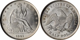 Liberty Seated Half Dollar

1841-O Liberty Seated Half Dollar. WB-3. Rarity-3. Medium O. MS-64 (NGC).

Brilliant satin to softly frosted surfaces ...