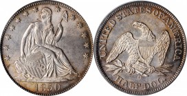 Liberty Seated Half Dollar

1850-O Liberty Seated Half Dollar. WB-7. Rarity-3. MS-62 (PCGS).

Iridescent reddish-russet and silver-lilac toning is...