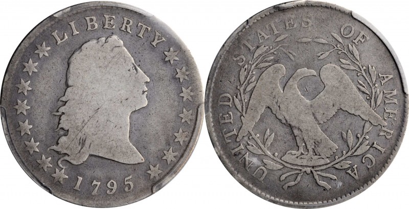 Flowing Hair Silver Dollar

1795 Flowing Hair Silver Dollar. BB-21, B-1. Rarit...